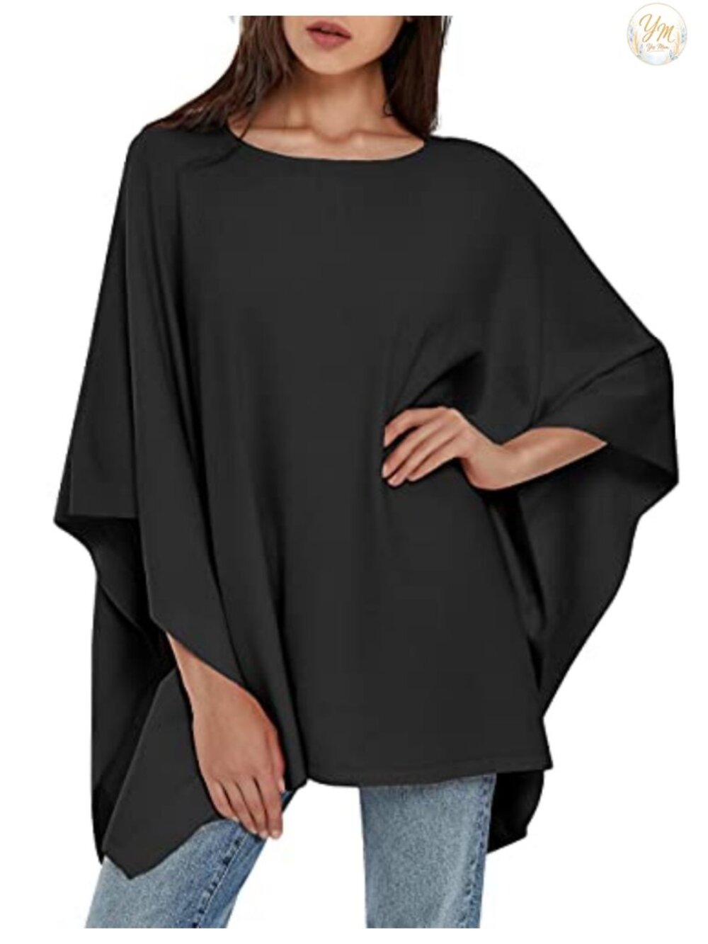 PULI Women's Oversized Pullover Poncho Sweater Knit Layering Wrap